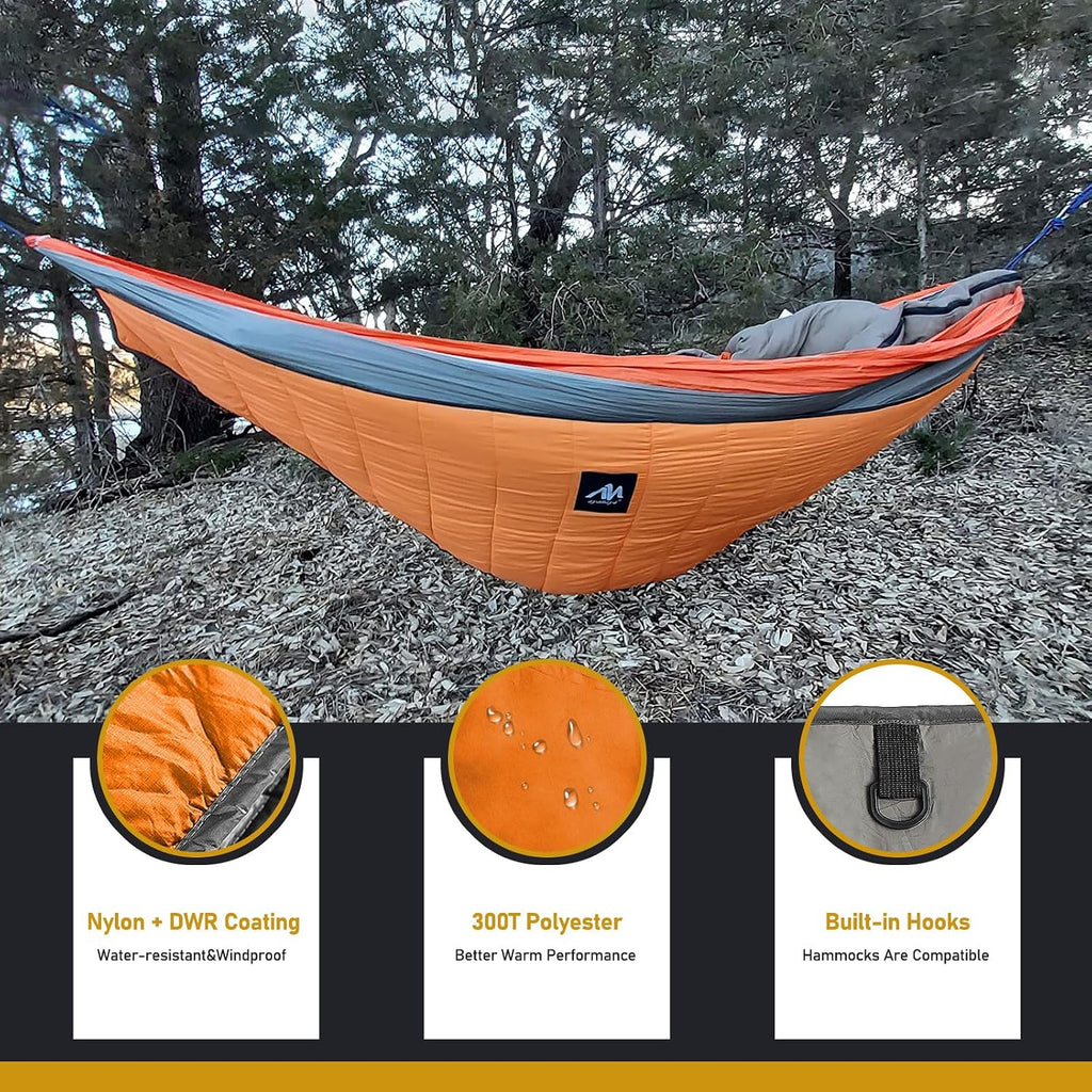 AYAMAYA Single & Double Hammock Underquilt, 4 Season Camping Hammock Quilt