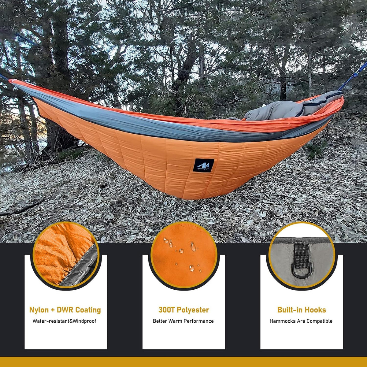 AYAMAYA Single & Double Hammock Underquilt, 4 Season Camping Hammock Quilt