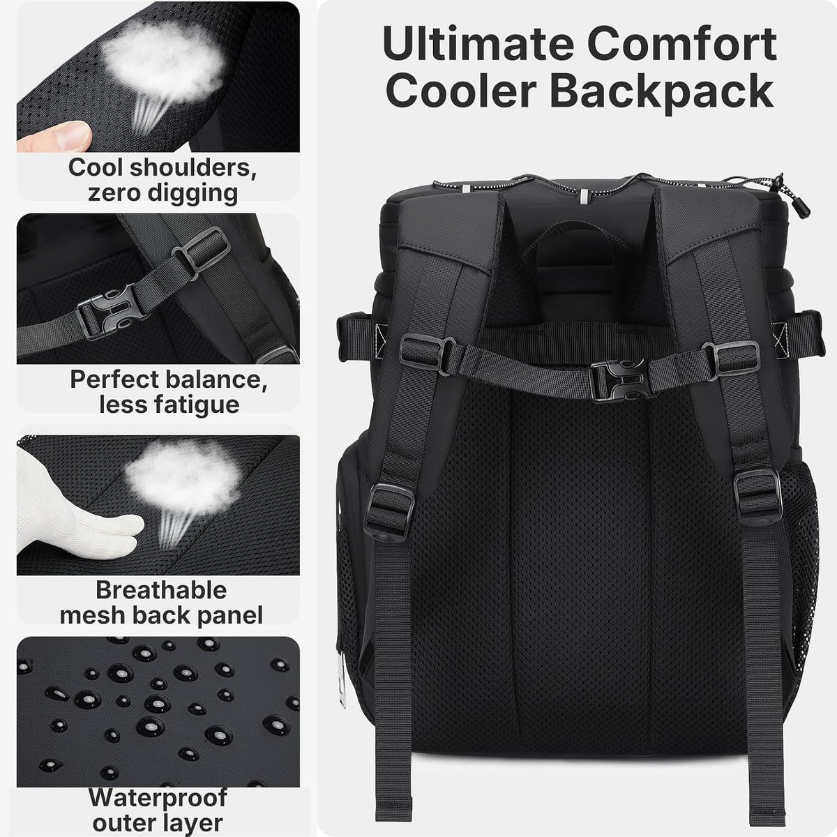 MAPLELILY Insulated Backpack Cooler Leakproof Lunch Backpack