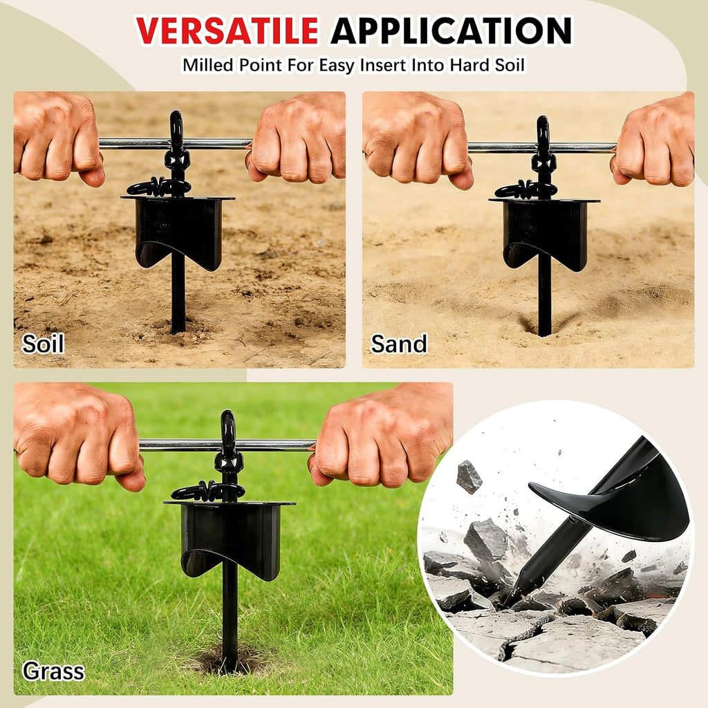 Snagle Paw Dog Tie Out Stake with Lock-Cap,Heavy Duty Dog Stakes for Outside/Yard/Camping with Shock Absorbing Bungee Tether,360°Swivel Rust Proof Ground Anchor for Dog Cable,Leash,Chain,up to 360 Lbs