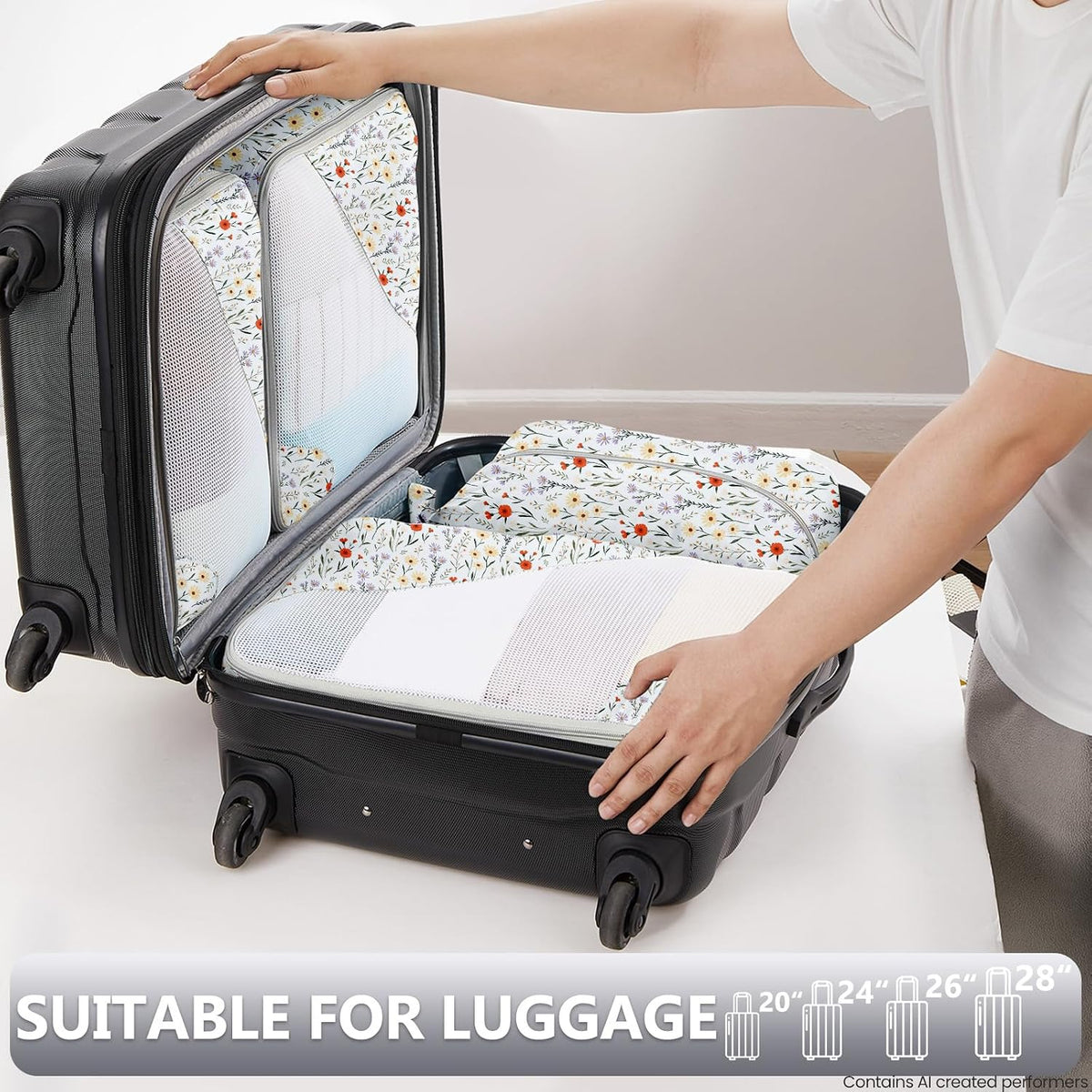 OlarHike 8 Set Packing Cubes for Travel,Gifts for Women Mom,Anti-Tearing Suitcase Organizer,with Over 1000 pcs Mesh Holes,Vacation Essentials & Accessories for Cruise Ship