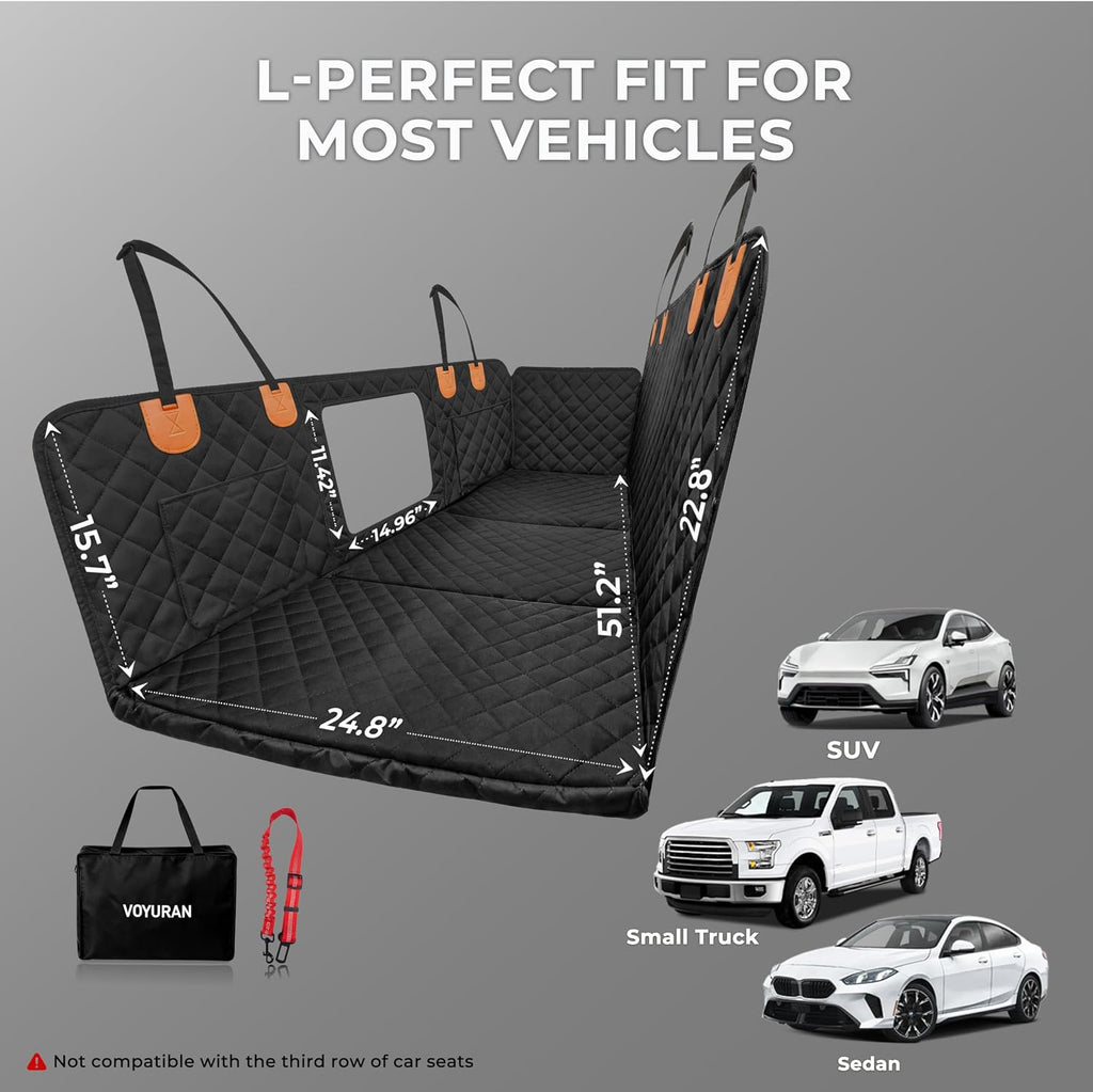 Hard Bottom Dog Car Seat Cover for Back Seat,900D Heavy Duty 500lbs Support