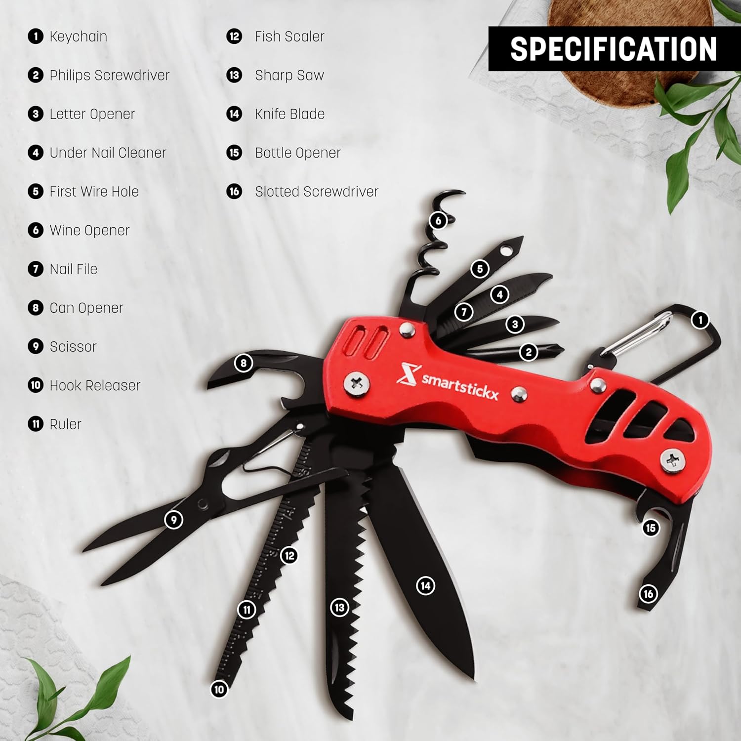 16 In 1 Multi tool Pocket Knife multitool Military Grade Steel: Swiss Style