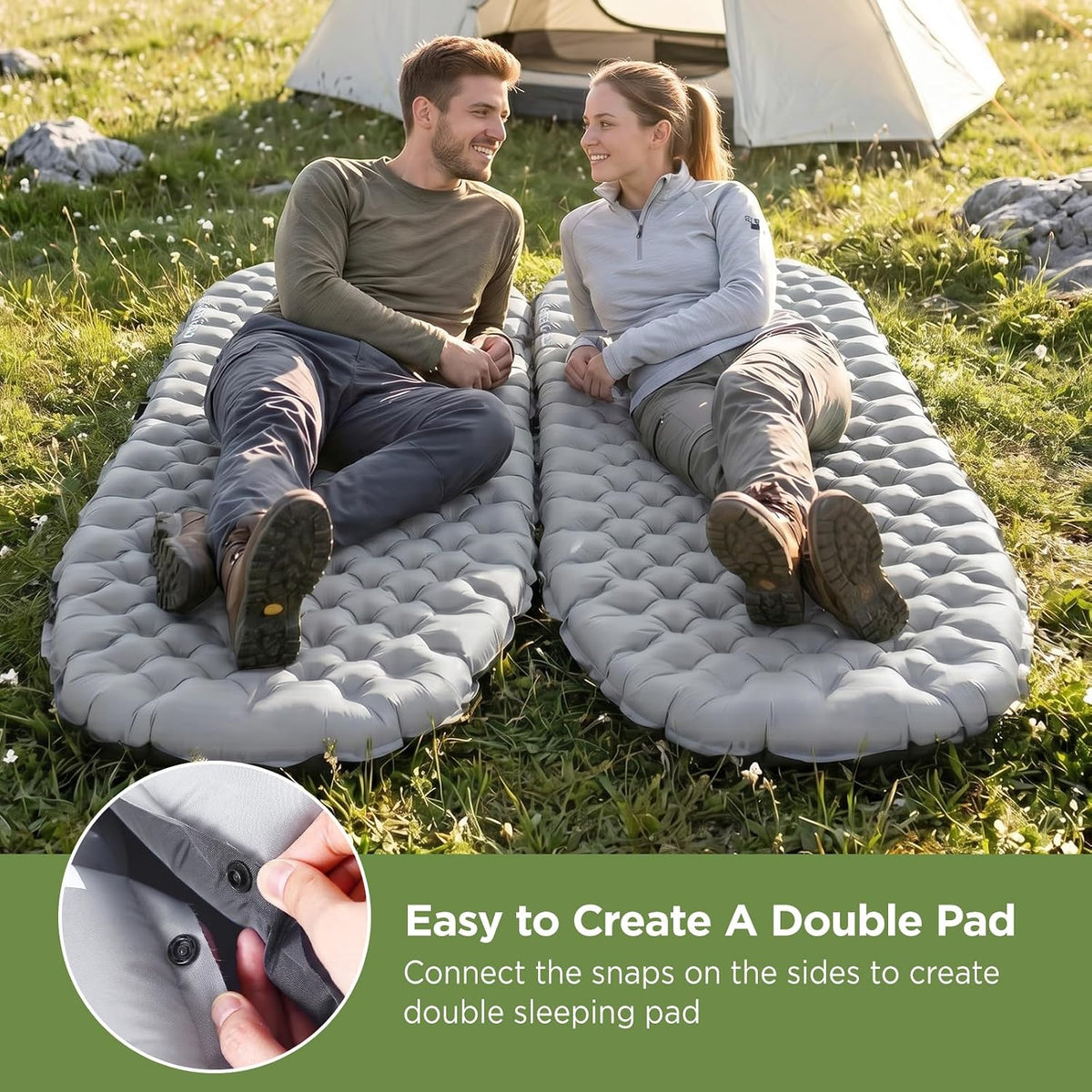 Elegear 4” Thick Sleeping Pad for Camping with 9 R-Value Insulated, Single
