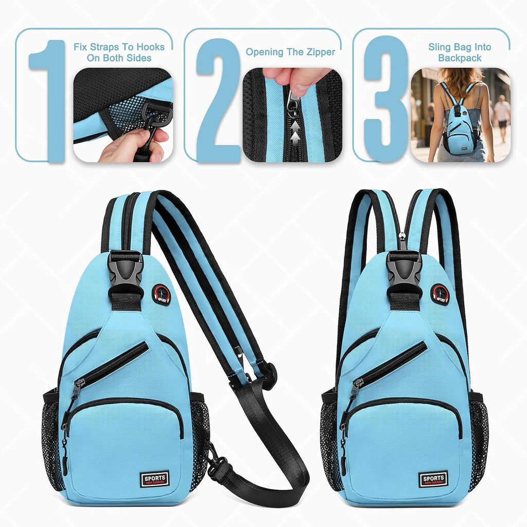 Small Sling Bag with Coin Pocket Fits for 7.9" Tablet, Blue