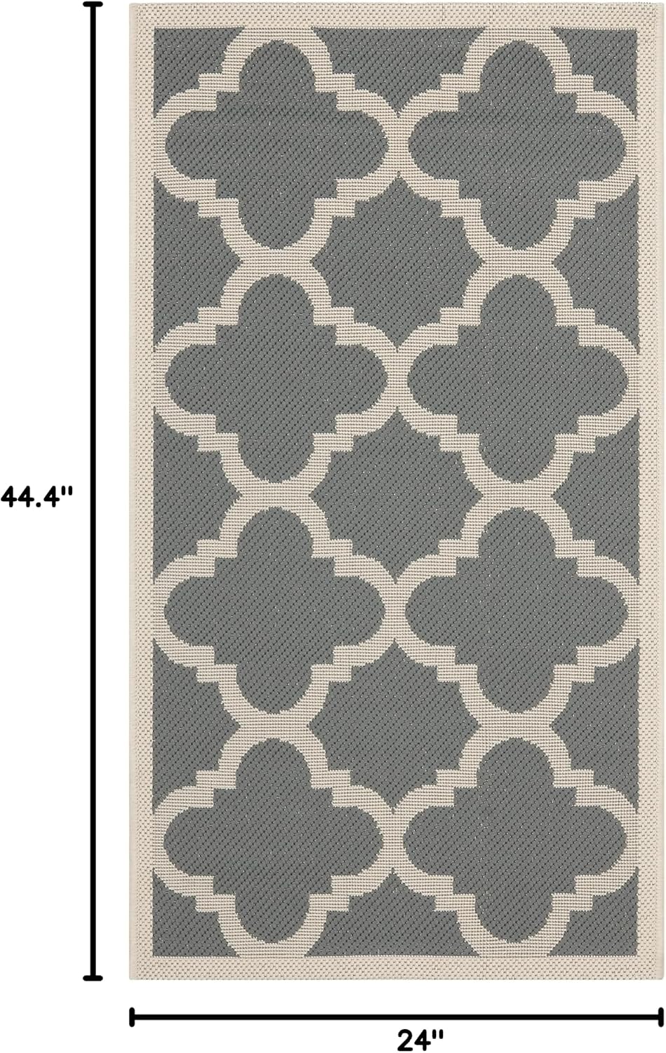 SAFAVIEH Washable Rug Outdoor Courtyard Collection - 2' x 3'7", Grey & Beige, Non-Shedding & Easy Cleaning, Ideal for Patio, Front Door, Entryway, Doormat (CY6243-246)