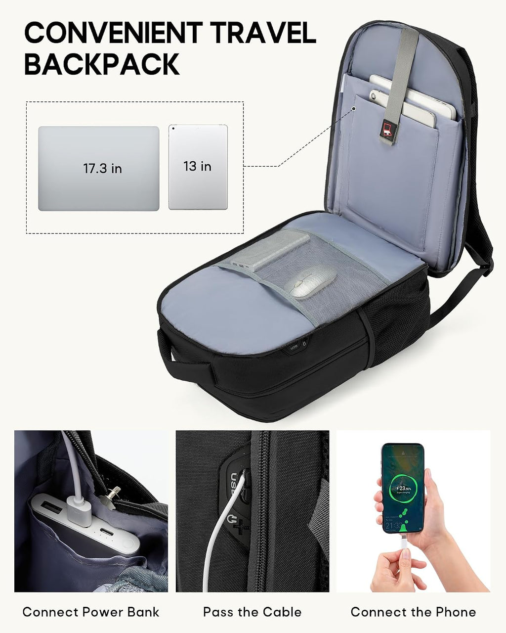 RAINSMORE Mens Tactical Lunch Backpack 17" Laptop Insulated Cooler Backpack