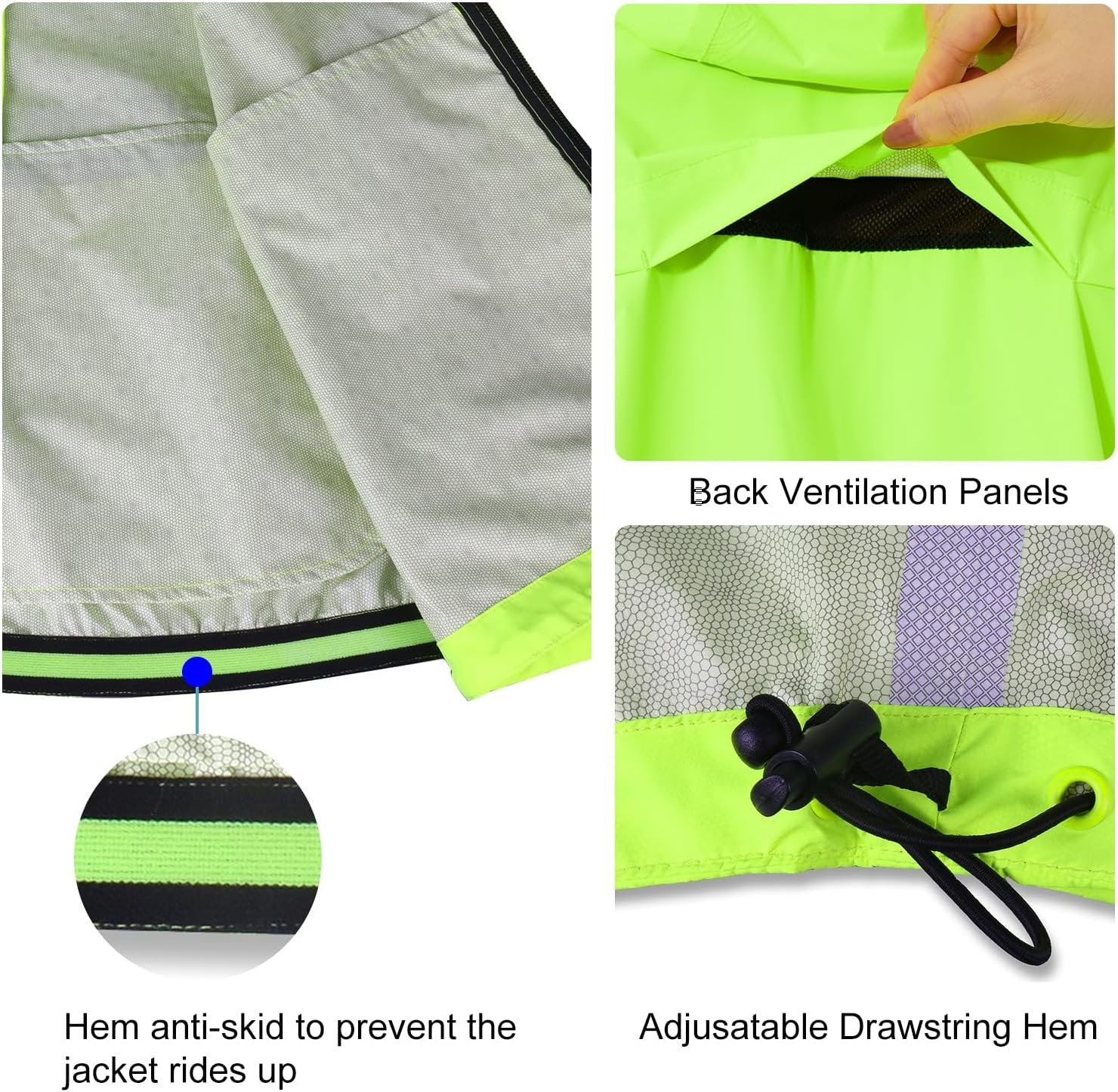 baleaf Men's Rain Jacket Waterproof Hood Lightweight Reflective Packable