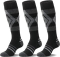 Welwoos 3 Pairs Merino Wool Ski Socks for Womens Mens Thermal Winter Warm Thick Knee High Socks for Skiing Snowboarding