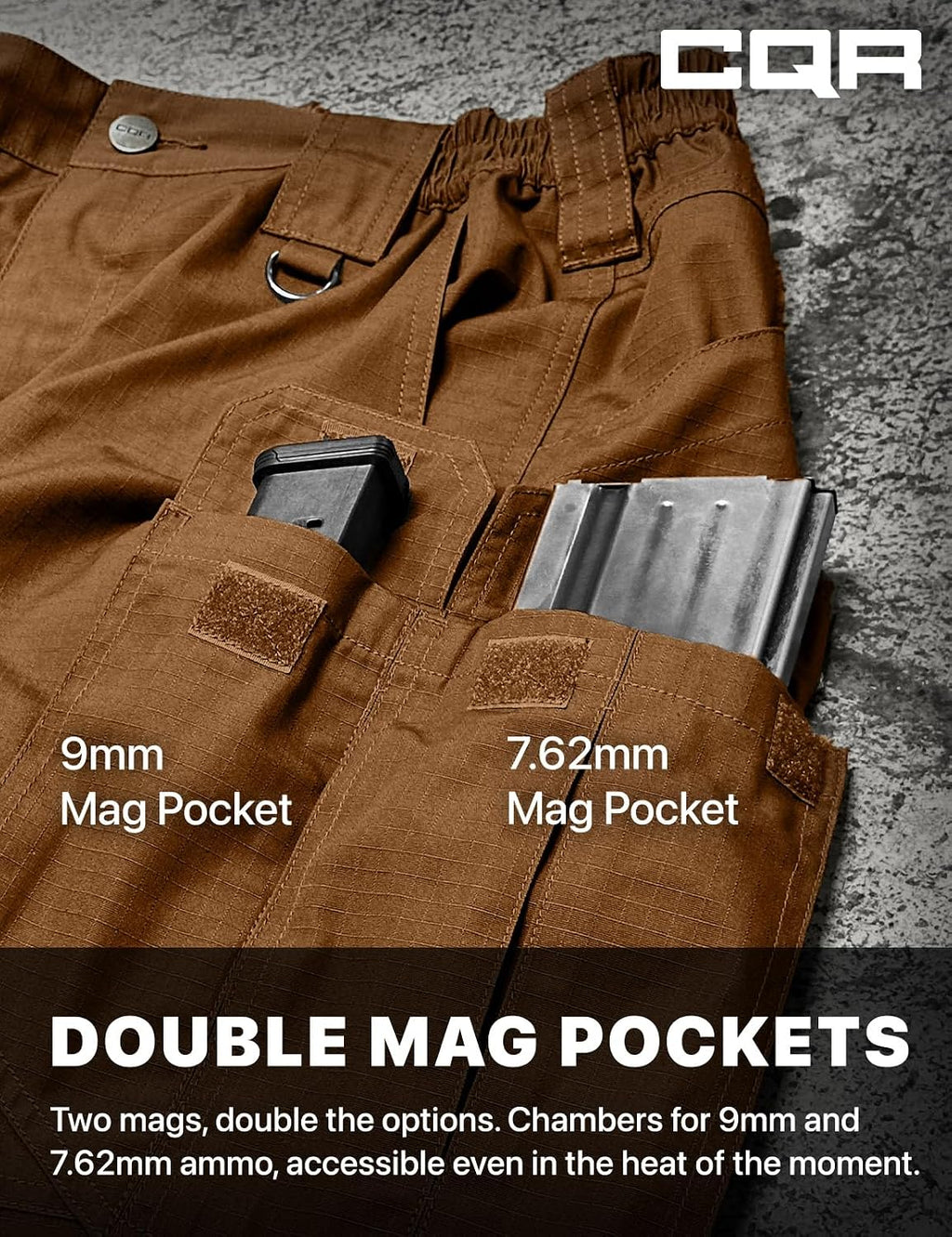CQR Men's Tactical Pants, Water Resistant Ripstop Cargo Pants, Lightweight EDC Work Hiking Pants, Outdoor Apparel
