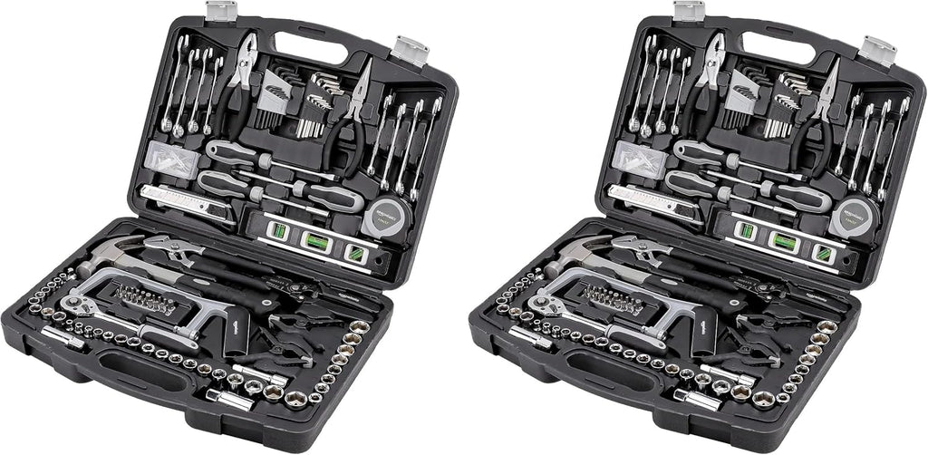 Amazon Basics 173-Piece General Household Hand Tool Set with Storage Case, Portable Tool Kit for Home Maintenance and Everyday Repairs