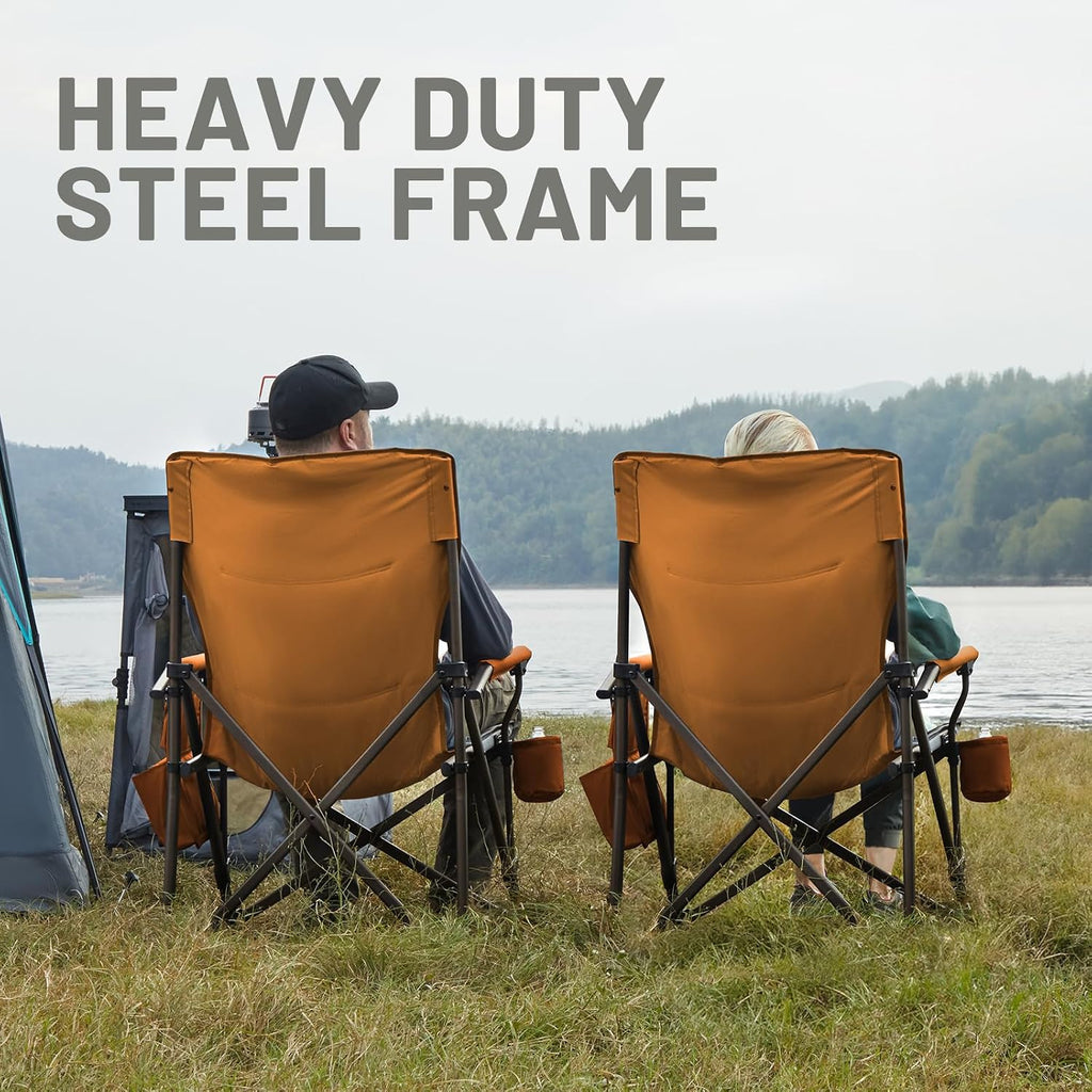 TIMBER RIDGE Oversized Folding Camping Chair High Back 500lbs