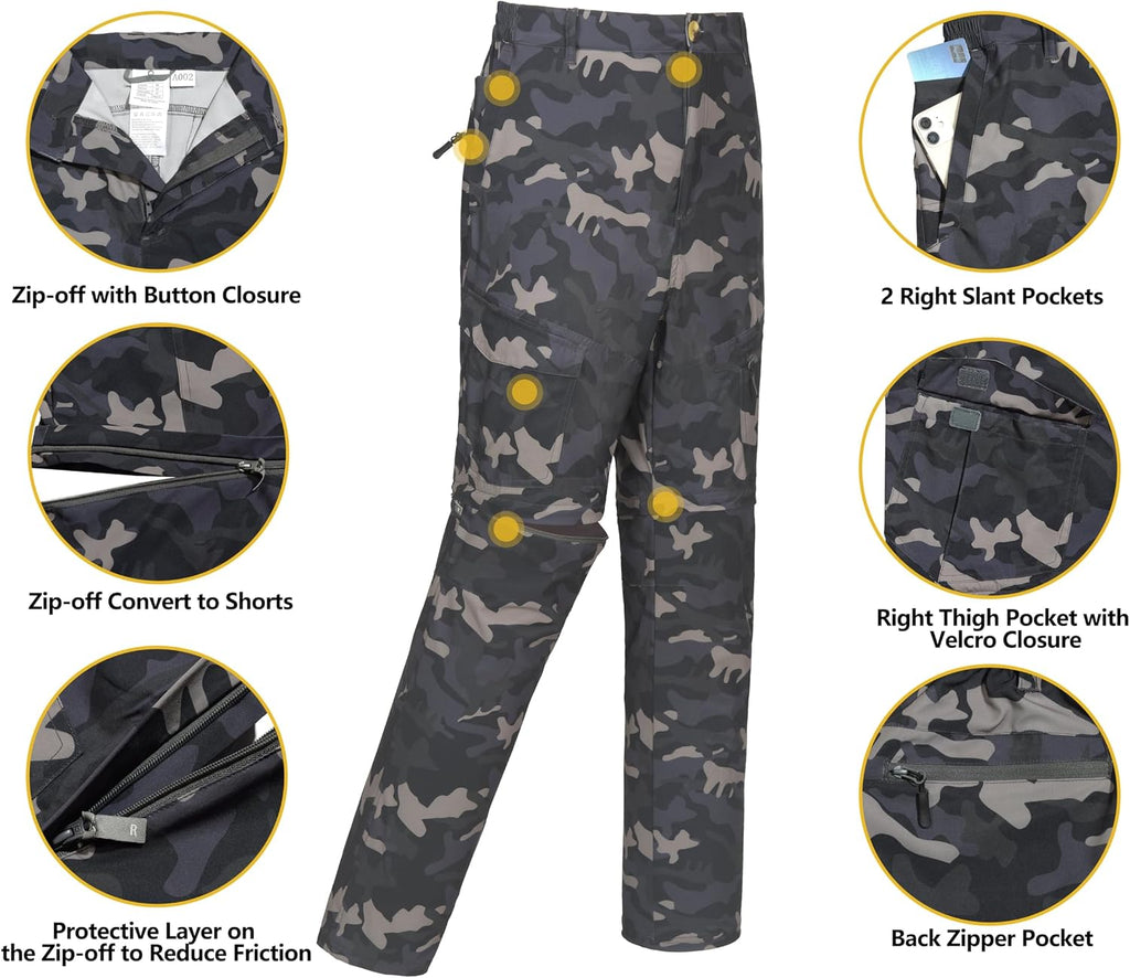 Little Donkey Andy Men's Stretch Convertible Pants, Zip-Off Quick-Dry Hiking Pants, UV Protection, Lightweight