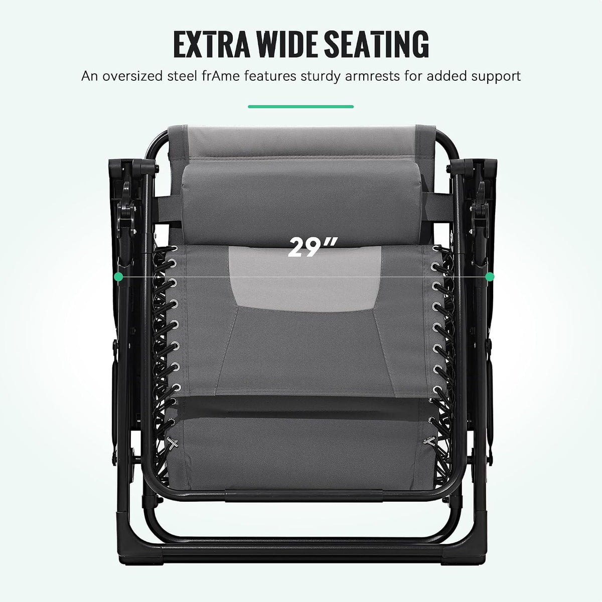 JEAREY Zero Gravity Chair, Oversized Padded Recliner - Gray/Light Gray