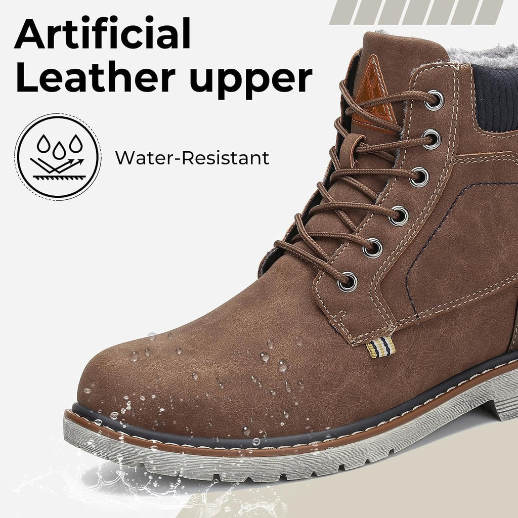 Mishansha Men's Waterproof Snow Boots, Warm Winter Boots