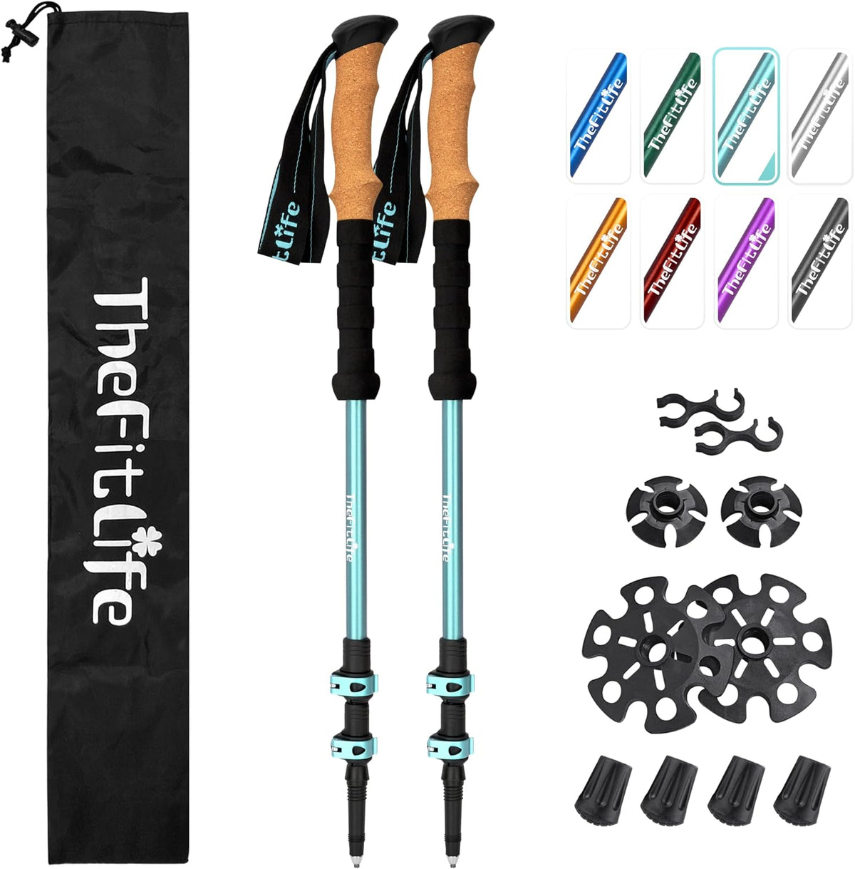 TheFitLife Durable 7075 Aluminum Trekking Poles, Walking Sticks for Hiking