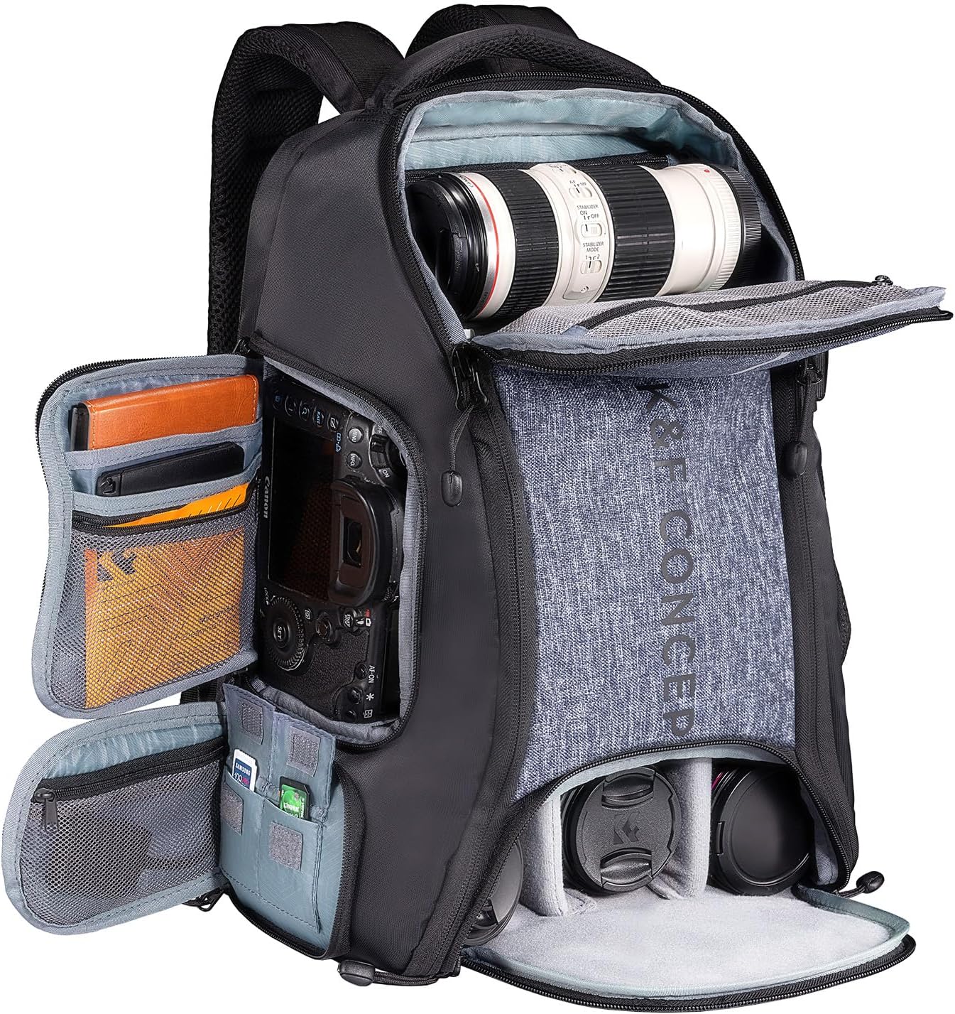 K&F CONCEPT Camera Backpack,25L Large Capacity Camera Bag for Photographers
