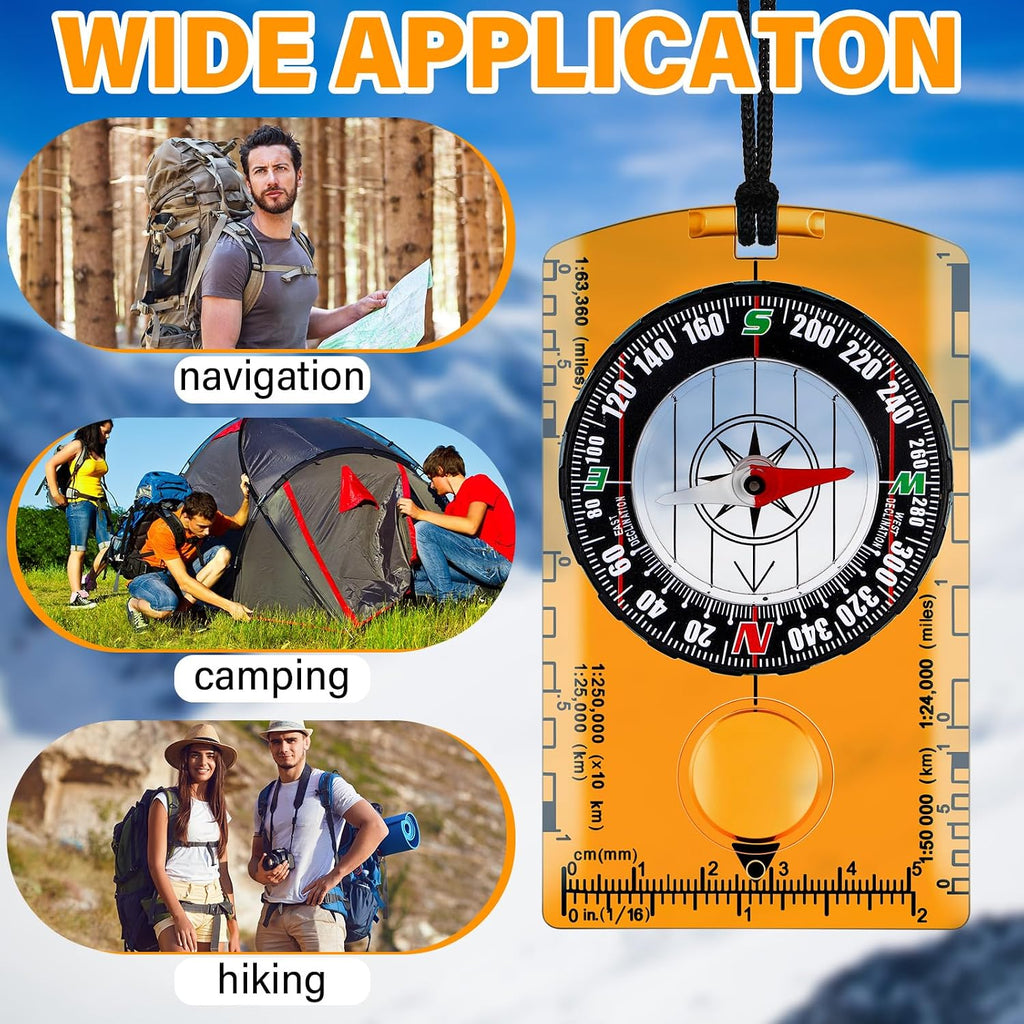 Geiserailie Orienteering Compass Bulk Navigation Map Reading Compass for Kids Hiking and Survival Outdoor Exploring, Party Favor Toy