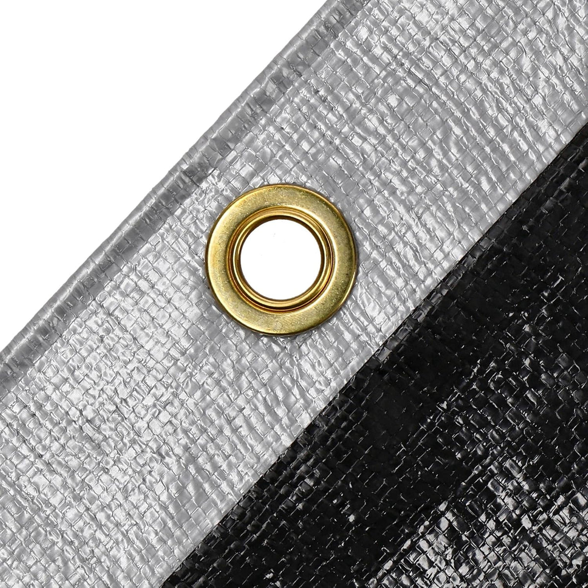 WHITEDUCK Super Heavy Duty Poly Tarp Cover 16 Mil & 10 Mil with Grommets and Reinforced Edges (Brown, White & Silver Black) (Silver Black- 10 Mil, 15' x 20')