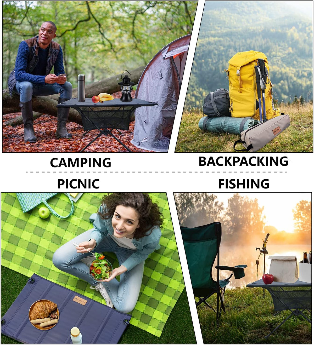 NACETURE Ultralight Camping Table, Foldable Backpacking Table with Mesh