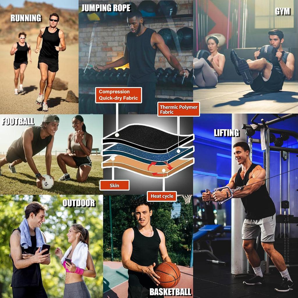 Sauna Vest for Men Waist Trainer, Sleeveless Mens Sweat Sauna Suit Shirt Compression Tank Top