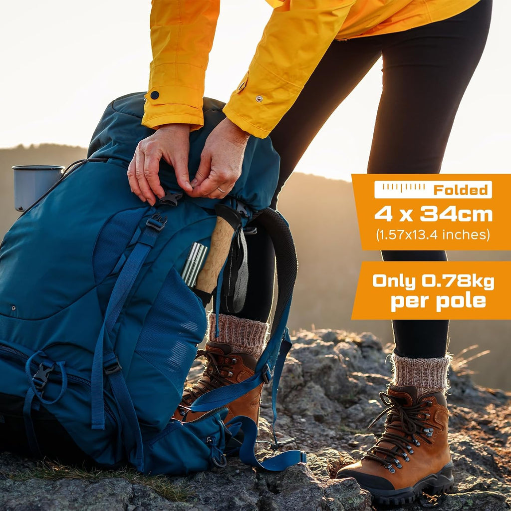 COVACURE Hiking Poles Collapsible, Aluminum Alloy 7075 Trekking Poles