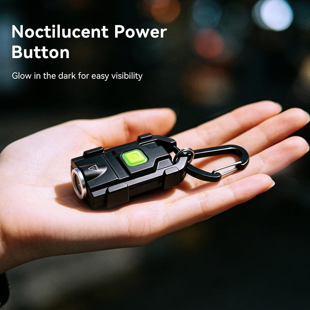 lexall H8 2 Pack Keychain Flashlight, 500LM USB-C Mini Light with Cap Clip