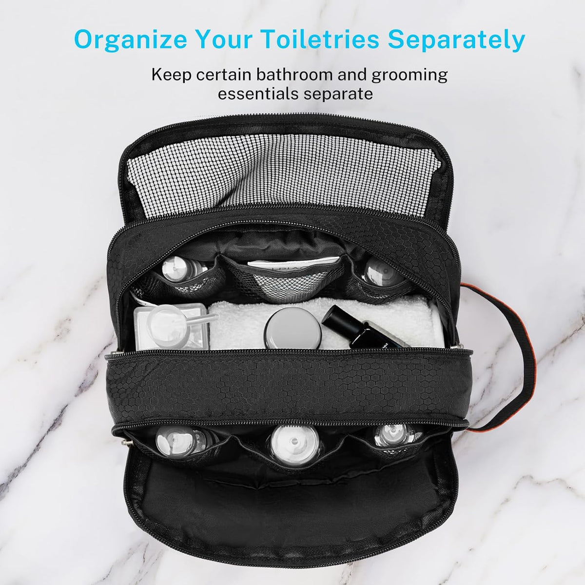 Gonex Travel Toiletry Bag for Men, Water Resistant Dopp Kit for Toiletries