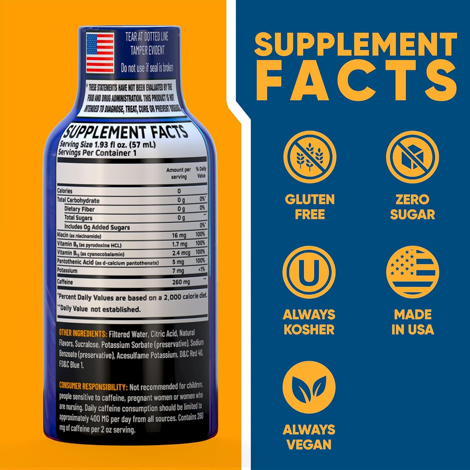 B12 Overload Extra Strength Energy Shot – Mixed Berry– 260mg Caffeine, 14000% B12, Electrolytes – Energy & Vitality Support – Zero Sugar No Calories – Vegan, Kosher, Gluten-Free – 1.93 fl oz, 24-Pack