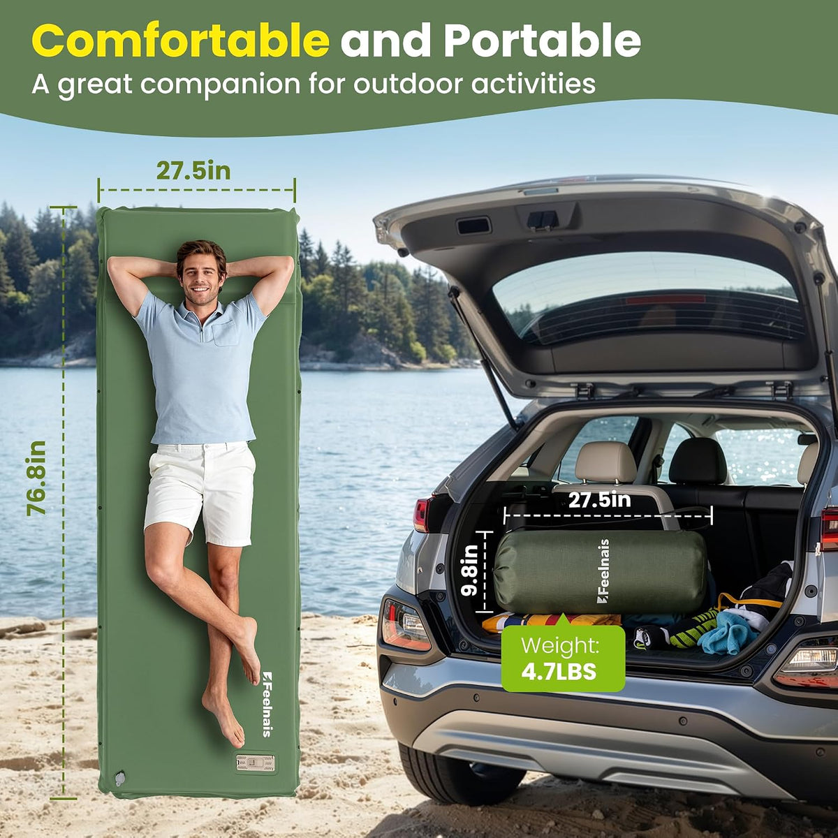 Self Inflating Sleeping Pad with Electric Pump