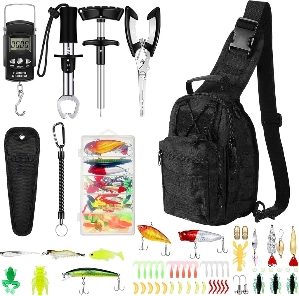 Sosation 134 Pcs Fishing Tool Beginner Starter Kit