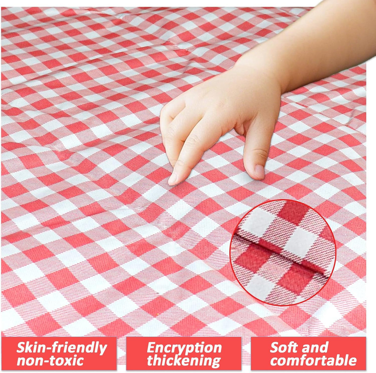 Outdoor Picnic Blanket,Extra Large Picnic Blanket Beach Blankets, Picnic Mat Waterproof Sand Proof Foldable Portable for Outdoor Camping Hiking Travel Grass Music Festival Lawn Mats (red)