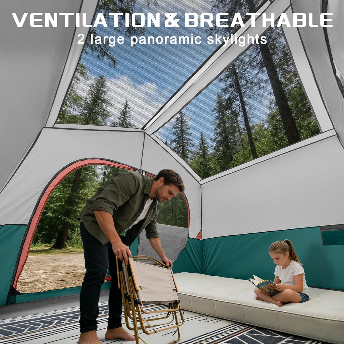 HG 6-8 Person Camping Tent Waterproof Family Cabin Tent for Camping