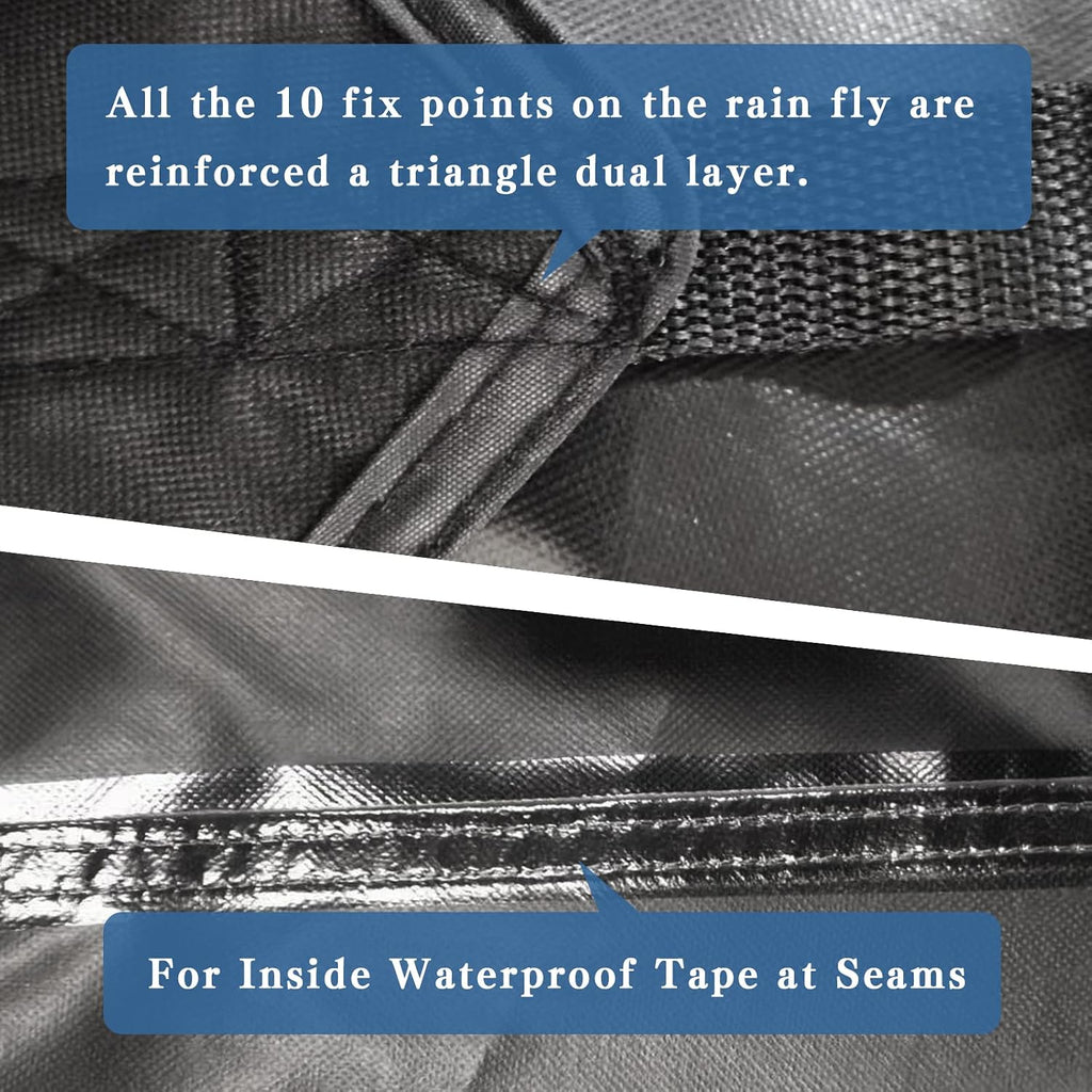 7x10ft Black Tarp Heavy Duty Waterproof, Oxford Fabric Cover 20mil