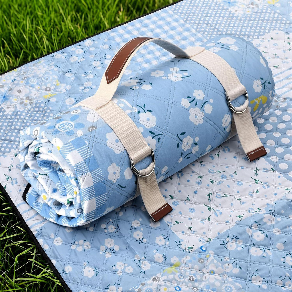 Lumina 80x80 Picnic Blanket Waterproof Floral Beach Camping Quilted