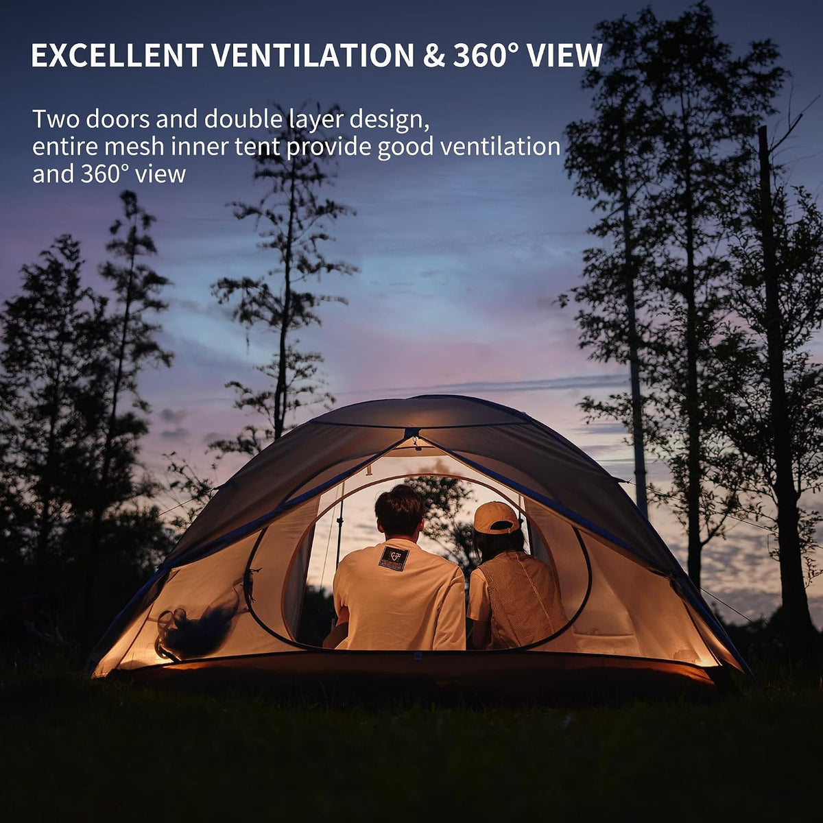 Naturehike Cloud River 2 Person 3 Person Backpacking Tent, Waterproof 2 Person 3 Person Tents for Camping, Double Layer Camping Tent