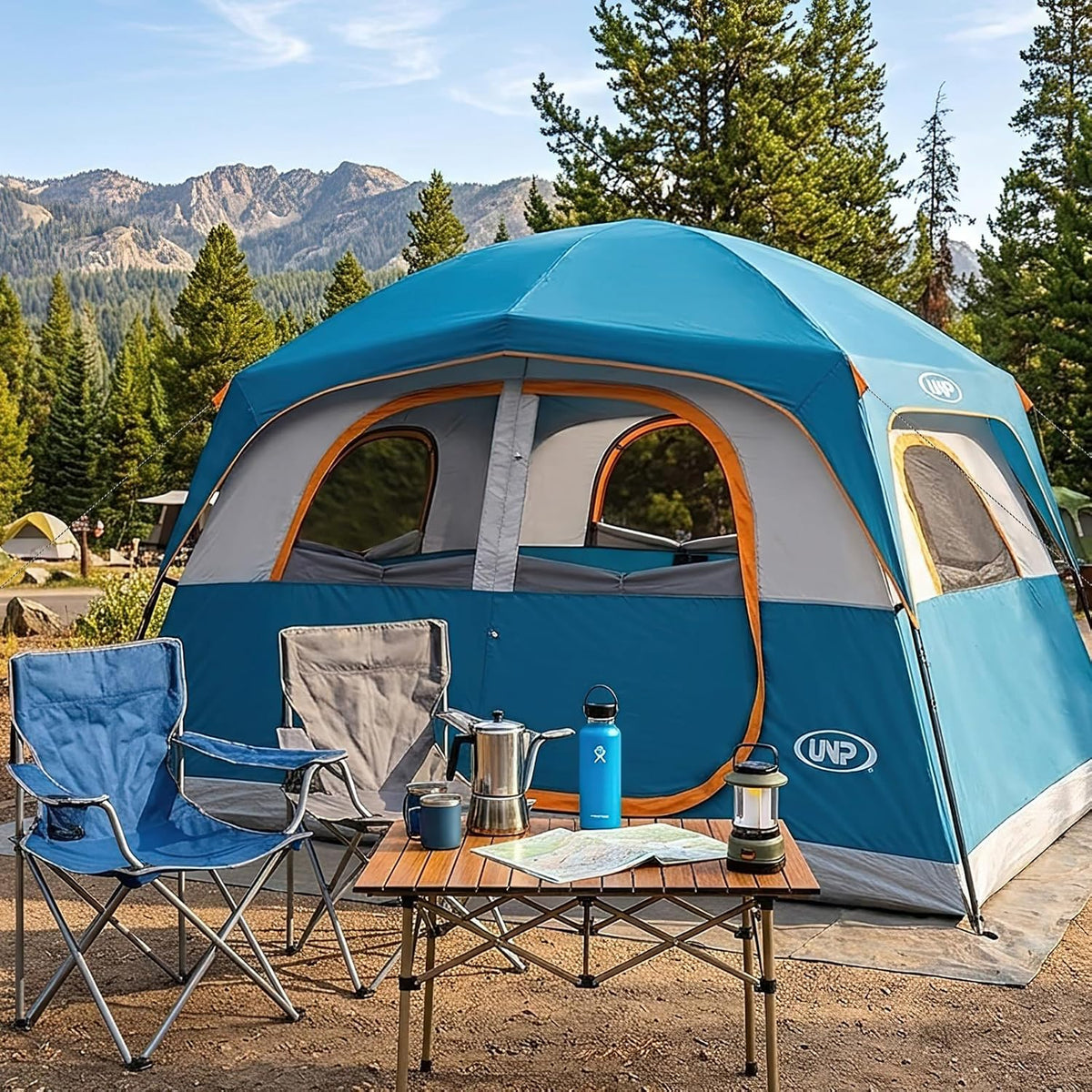 UNP 6 Person Tents for Camping Waterproof Family Cabin Tent with Rainfly
