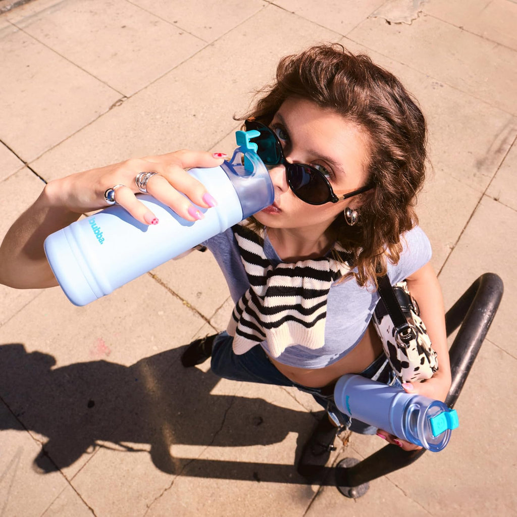 bubba 24 oz Dualsip Insulated Stainless Steel Water Bottle with Straw - Reusable, Leakproof, Lightweight, Dishwasher Safe, Lead-Free and BPA-Free, Flora Aura