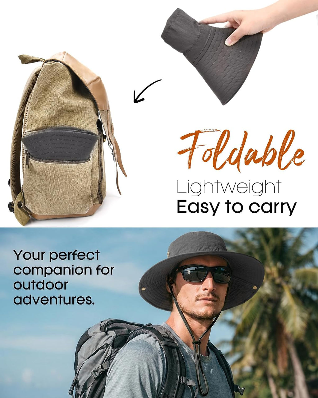 FURTALK Sun Hats for Men Fishing Hat UPF Protection Wide Brim Bucket Hat