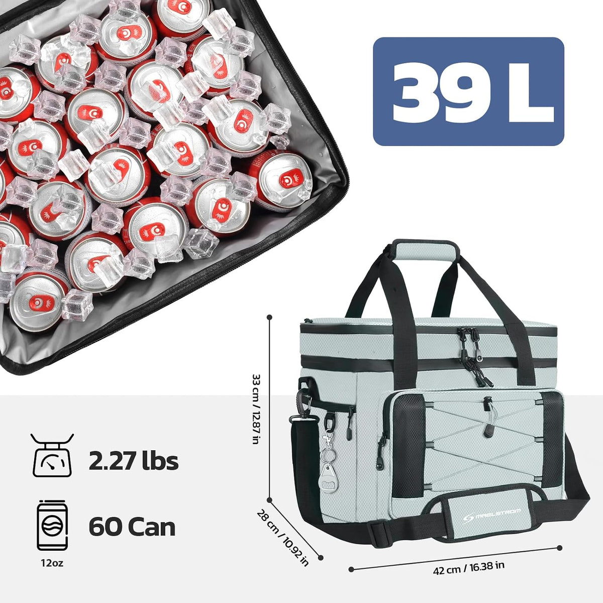 Maelstrom 24/30/60 Can Soft Cooler Bag, Double Deck Portable Ice Chest