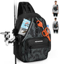 KastKing Karryall Fishing Sling Bag With Rod Holder, Fishing Gear Storage