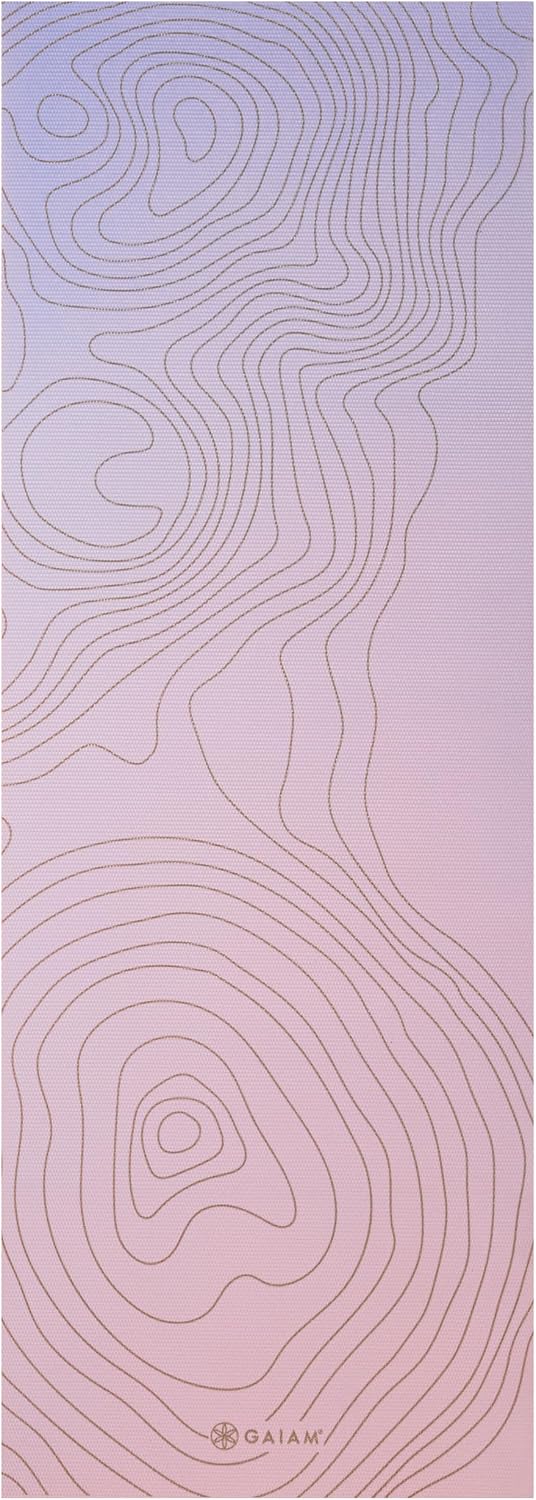 Gaiam Premium Yoga Mat, 6mm Thick Print Mat