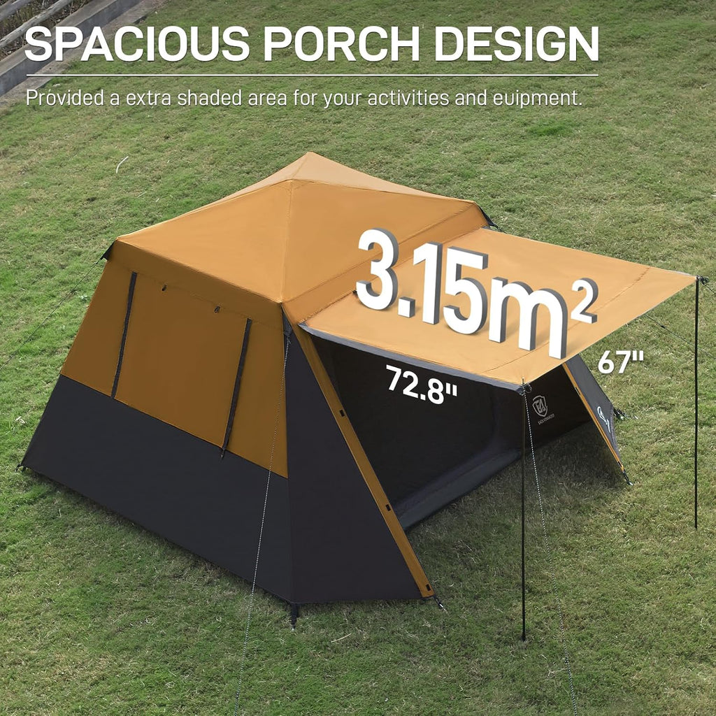 EVER ADVANCED Blackout 6 Person Camping Tent, Instant Cabin Tent for Family with Vestibule and Large Mesh Windows, 60s Easy Setup, Double Layer, Water-Resistant
