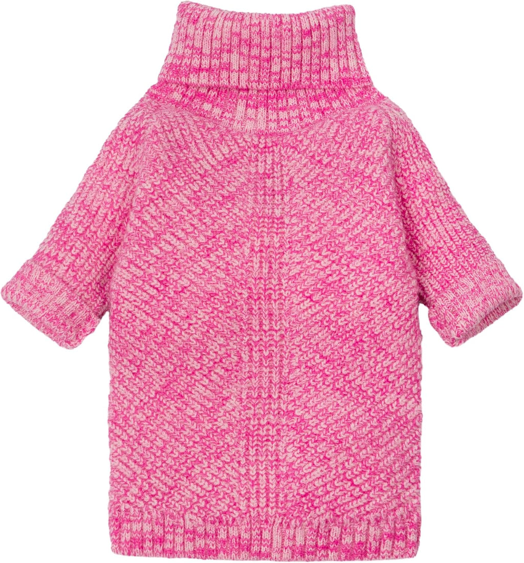 Fitwarm Knitted Turtleneck Dog Sweater, Cozy Dog Winter Clothes for Small Dogs Girl, Holiday Pet Outfit, Heather Pink, Medium