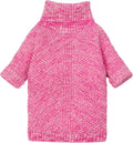 Fitwarm Knitted Turtleneck Dog Sweater, Cozy Dog Winter Clothes for Small Dogs Girl, Holiday Pet Outfit, Heather Pink, Medium