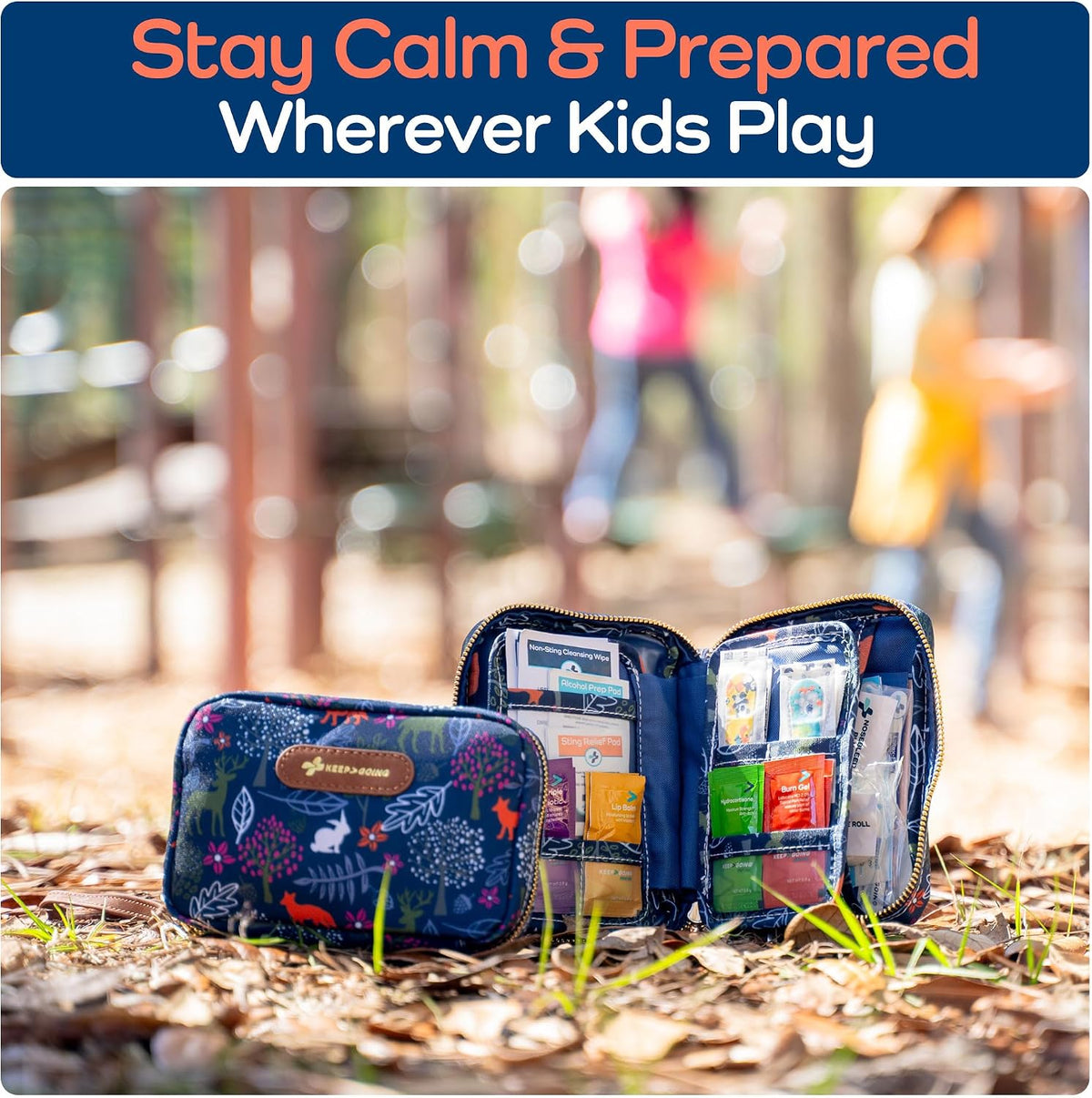 KeepGoing Travel First Aid Kit for Kids, 130 Pc. TSA-Approved Travel Size