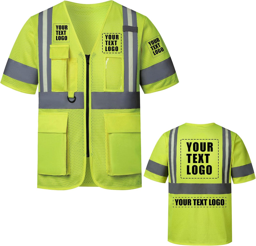 A-SAFETY High Visibility Reflective Safety Vest Customize Logo (XS-8XL)
