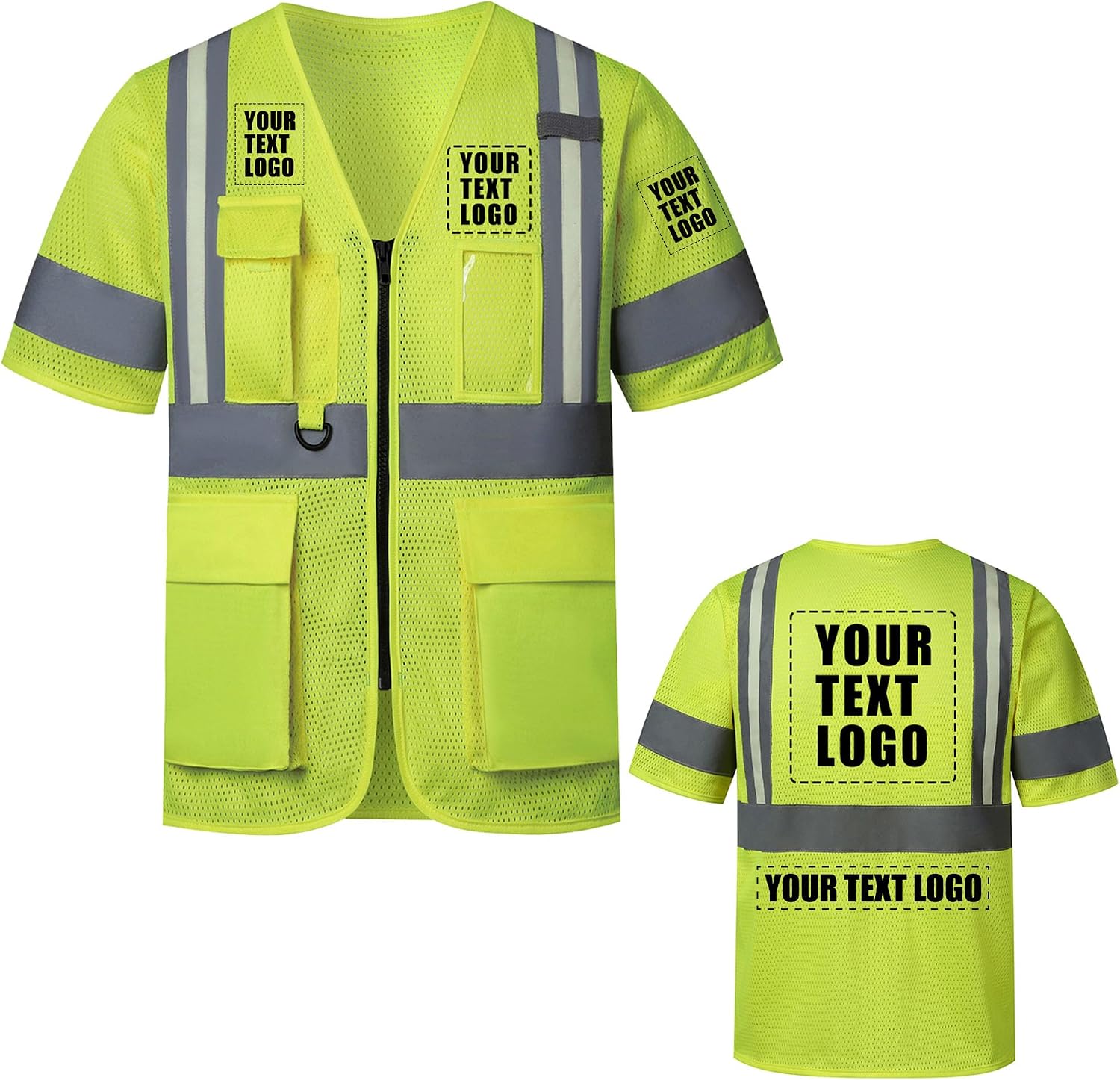 A-SAFETY High Visibility Reflective Safety Vest Customize Logo (XS-8XL)