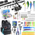 Fishing Backpack with Tackle Boxes and Rod, Fish Lure Kit and Tool