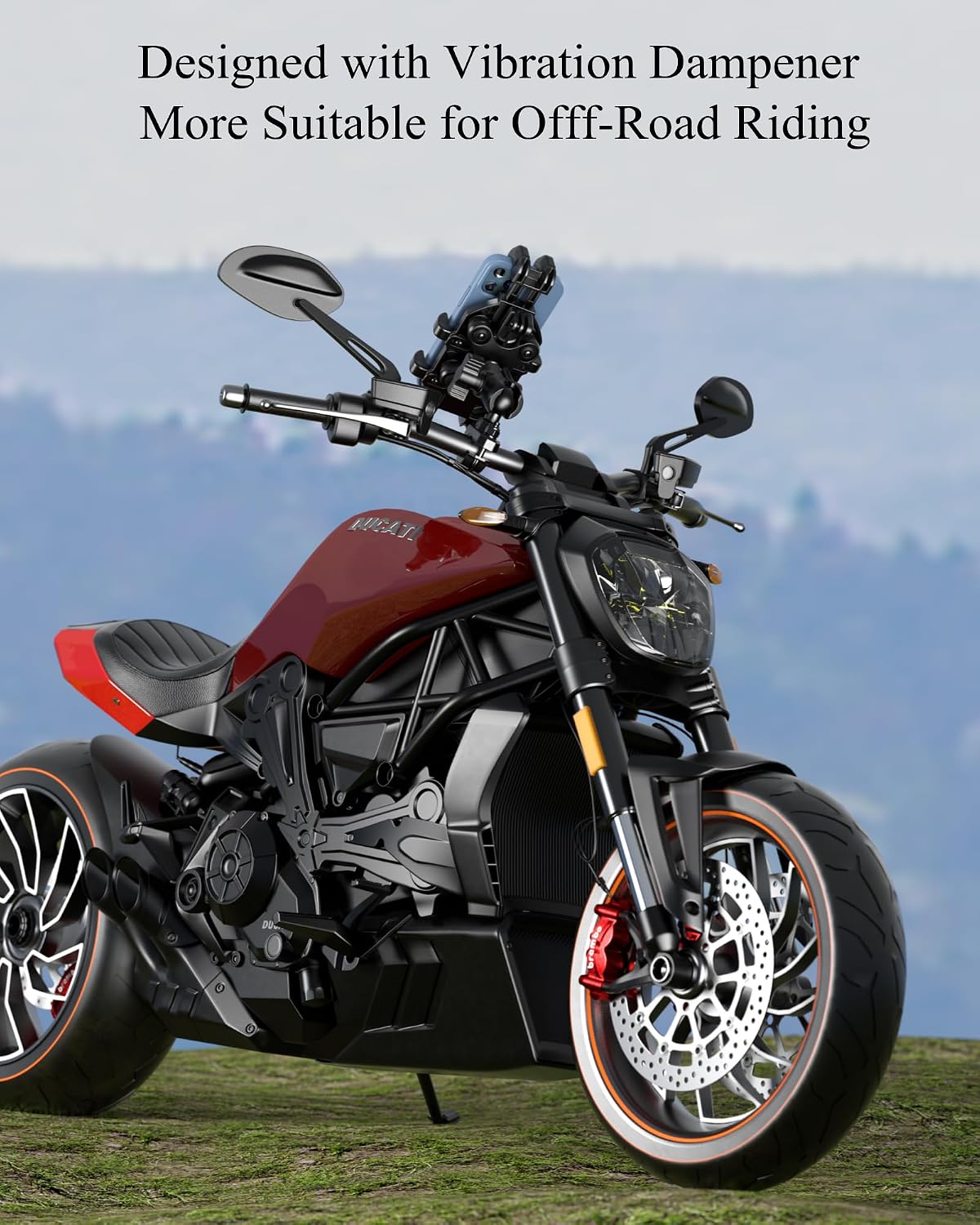 BRCOVAN Motorcycle Phone Mount Holder with Vibration Dampener